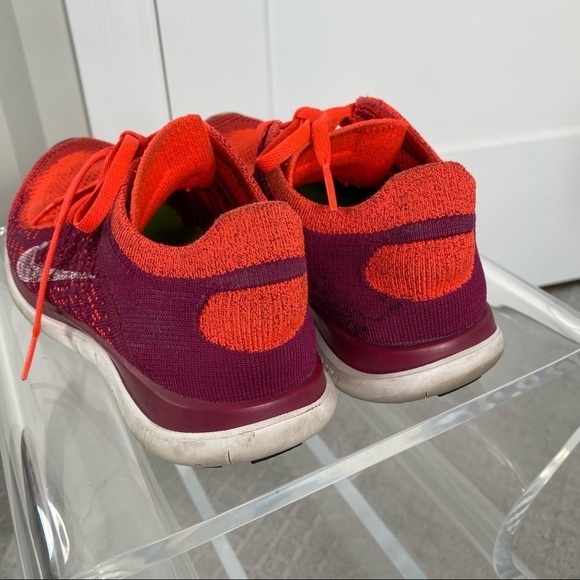 💙 NIKE Free RN Flyknit Bright Orange Sneakers - Picture 4 of 6
